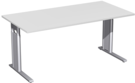 Gera Höhenverstellbarer Schreibtisch Pro mit C-Fußgestell in silber