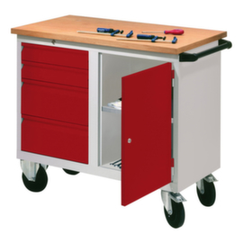 PAVOY Mobile Werkbank, 4 Schubladen, 1 Schrank