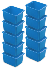 10-teiliges Drehstapelbehälter-Set, blau, Inhalt 32 l