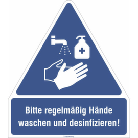 Gebotsschild "Hände waschen", Aufkleber