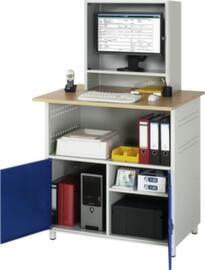 RAU PC-Tisch 1023, RAL7035 Lichtgrau/RAL5010 Enzianblau