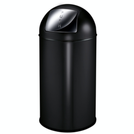 Feuersicherer Abfallbehälter EKO Pushcan, 40 l, schwarz