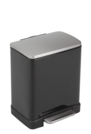 Edelstahl-Tretabfallbehälter EKO E-Cube mit extra breitem Tretpedal, Inhalt 1 x 9 l/1 x 10 l