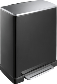 Edelstahl-Tretabfallbehälter EKO E-Cube mit extra breitem Tretpedal, Inhalt 1 x 18 l/1 x 28 l