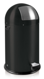 Feuersicherer Abfallbehälter EKO Kickcan, 33 l, mattschwarz
