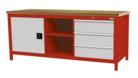 Bedrunka + Hirth Werkbank, 3 Schubladen, 1 Schrank. 2 Ablageböden