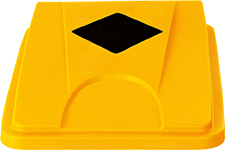 Deckel probbax® mit eckigem Einwurf für Wertstoffsammler, gelb