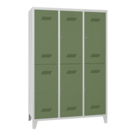 PAVOY Doppelstöckiger Garderobenschrank Basis mit 3x2 Abteilen, Abteilbreite 400 mm