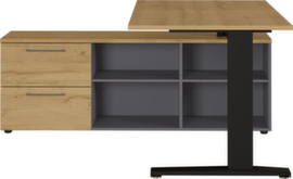 Schreibtisch, C-Fußgestell, Breite 1400 mm, Grandson-Eiche/schwarz