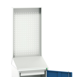 bott Pultschrank verso mit Rückwand, RAL7035 Lichtgrau/RAL5010 Enzianblau