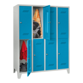 PAVOY Doppelstöckiger Garderobenschrank Basis mit 4x2 Abteilen, Abteilbreite 400 mm