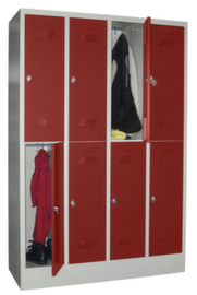 PAVOY Doppelstöckiger Garderobenschrank Basis mit 4x2 Abteilen, Abteilbreite 400 mm