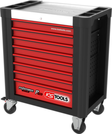 KS Tools PERFORMANCEplus P10 SCHWARZ/ROT Werkstattwagen mit 8 Schubladen