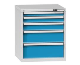 Schubladenschrank Topas B, 4 Schublade(n), RAL7035 Lichtgrau/RAL5012 Lichtblau