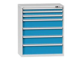 Schubladenschrank Topas C, 7 Schublade(n), RAL7035 Lichtgrau/RAL5012 Lichtblau
