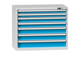Schubladenschrank Topas C, 7 Schublade(n), RAL7035 Lichtgrau/RAL5012 Lichtblau