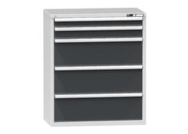 Schubladenschrank Topas C, 5 Schublade(n), RAL7035 Lichtgrau/RAL7016 Anthrazitgrau