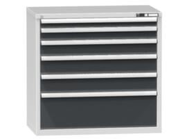 Schubladenschrank Topas C, 5 Schublade(n), RAL7035 Lichtgrau/RAL7016 Anthrazitgrau