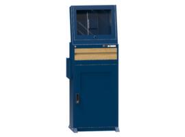 Computerschrank Dota mit Holzakzent, RAL5010 Enzianblau/RAL5010 Enzianblau