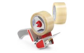 Raja Handabroller-Set mit 6 Rollen PP-Packband Standard, für Bandbreite 50 mm