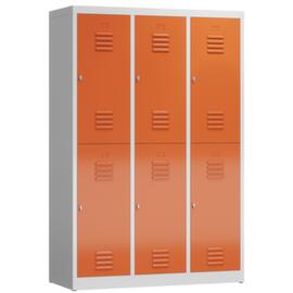 Doppelstöckiger Garderobenschrank ClassiX, Abteilbreite 400 mm