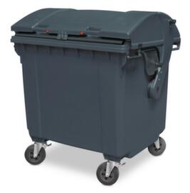 Müllcontainer mit Schiebedeckel, 1100 l, grau