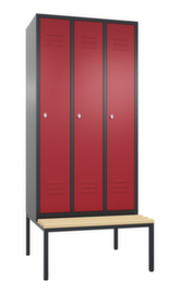 C+P Sitzbankschrank Classic mit 3 Abteilen, Abteilbreite 300 mm