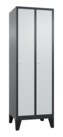 C+P Garderobenschrank Classic mit 2 Abteilen und glatten Türen, Abteilbreite 300 mm