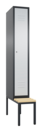 C+P Umkleideschrank Classic mit Sitzbank + 1 Abteil, Abteilbreite 300 mm