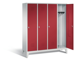 C+P Garderobenschrank Classic mit Lüftungsschlitzen und 4 Abteilen, Abteilbreite 400 mm