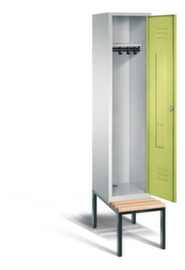 C+P Umkleideschrank Classic mit Sitzbank + 1 Abteil, Abteilbreite 400 mm