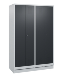C+P Garderobenschrank Evolo mit 4 Abteilen je 2 gemeinsam verschließbar, Abteilbreite 300 mm