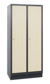 C+P Garderobenschrank Evolo mit 2 Abteilen + Dekortüren, Abteilbreite 400 mm