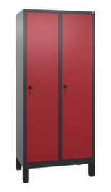 C+P Garderobenschrank Evolo mit 2 Abteilen - glatte Türen, Abteilbreite 400 mm