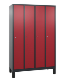 C+P Garderobenschrank Evolo mit 4 Abteilen + glatte Türen, Abteilbreite 300 mm