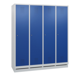 C+P Garderobenschrank Evolo mit 4 Abteilen - Türen mit Lochbild, Abteilbreite 400 mm