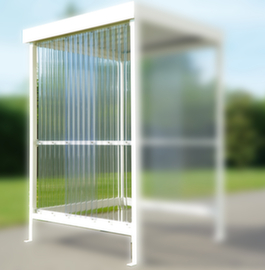 Seitenwand f&uuml;r Raucher-Unterstand, RAL9002 Grauwei&szlig;