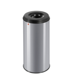 Hailo Selbstlöschender Papierkorb ProfiLine Safe XL, 45 l, silber, Kopfteil schwarz