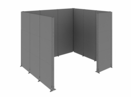 Akustik-Stellwand-Set, Höhe x Breite 2960 x 3500 mm, Wand RAL7037 Staubgrau