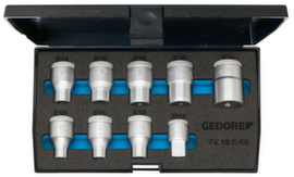 GEDORE TX 19 E-09 Steckschlüssel-Satz 1/2" 9-teilig Außen-TX E10-E24