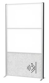 MAUL Stellwand-Tafel MAULconnecto, Höhe x Breite 1800 x 1000 mm, Wand weiß/hellgrau