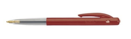 BIC® Kugelschreiber M10 Clic Fine, Schriftfarbe rot, Schaft rot/transparent