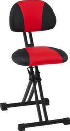 meychair Klappbare Stehhilfe Futura Light AF-SR mit Rückenlehne, Sitzhöhe 550 - 770 mm, Sitz schwarz/rot