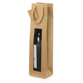 Flaschen-Papiertragetasche mit Sichtfenster für 1 Flasche