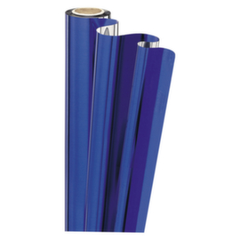 Geschenkfolie in Metalloptik blau/silber