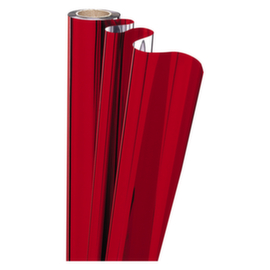 Geschenkfolie in Metalloptik rot/silber