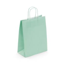 Papier-Tragetasche mint mit gedrehter Papierkordel - 230 x 300 x 120 mm
