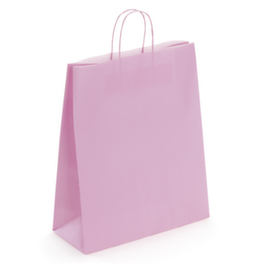 Papier-Tragetasche rosa mit gedrehter Papierkordel - 350 x 400 x 140 mm