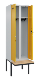 C+P Schwarz-Weiß-Spind Evolo PLUS mit Sitzbank