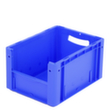 Euronorm-Sichtlagerbehälter mit Eingrifföffnung, blau, HxLxB 220x400x300 mm